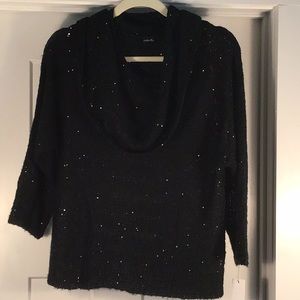 Rafaella size petite medium black sequin sweater